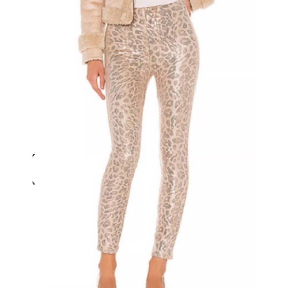 MOTHER Women's Seamless Looker Ankle Pants Sz 25 Beige‎ Leopard Print #O1-8